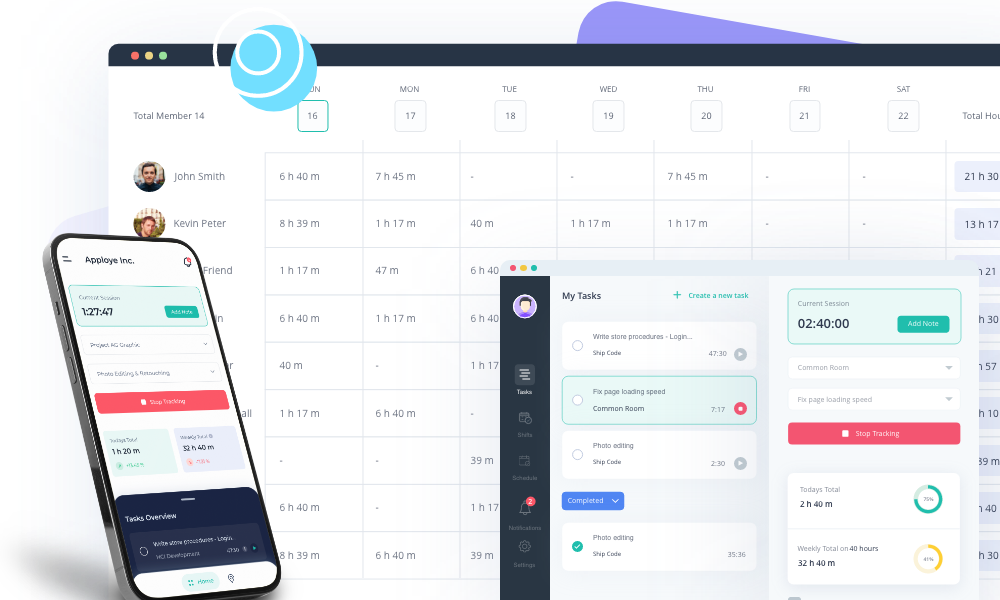 Apploye timesheet with desktop and mobile app, the best time management app for students
