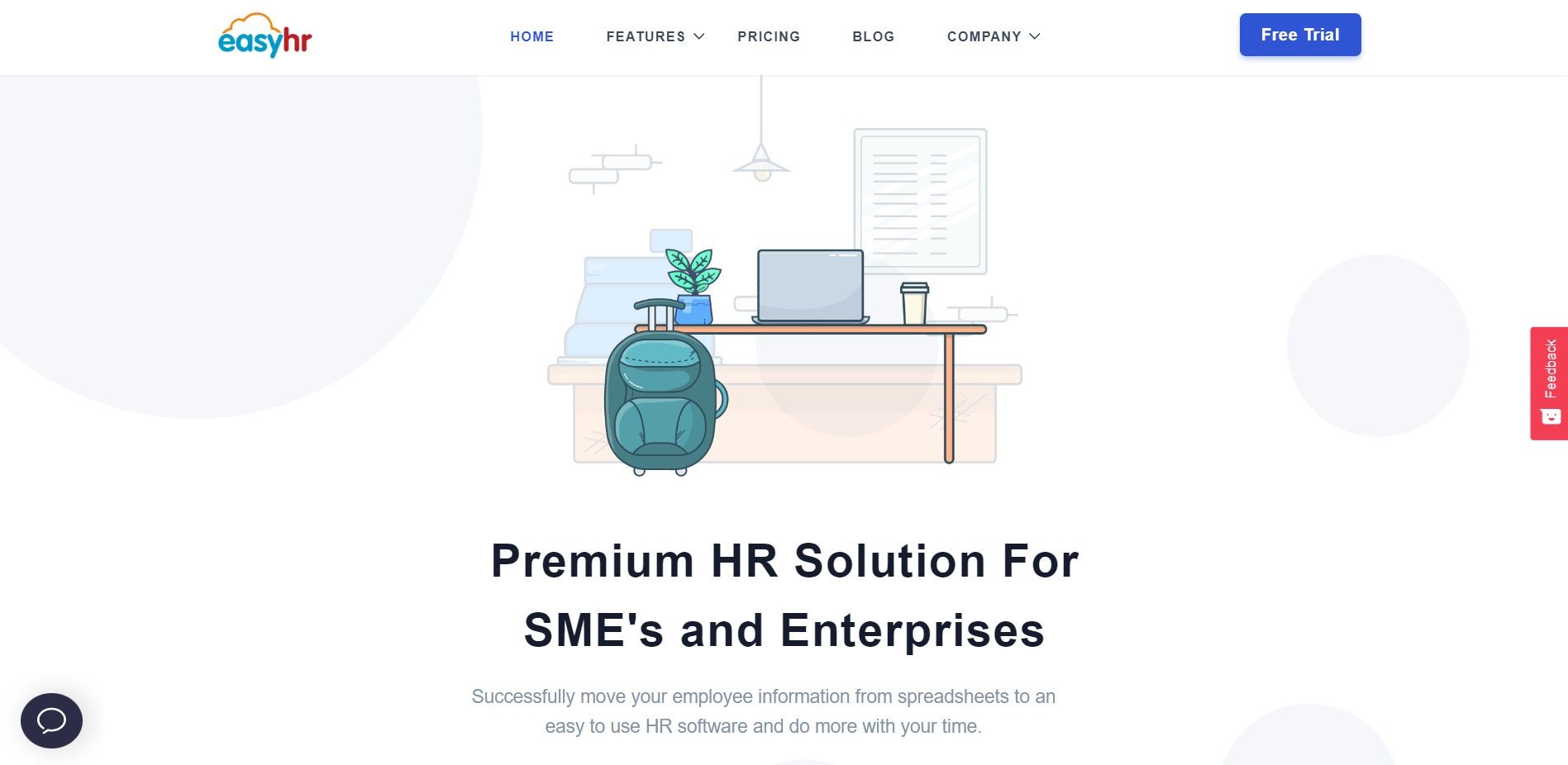 An image of EasyHR mentioning that Premium HR solution for SME's and enterprises
