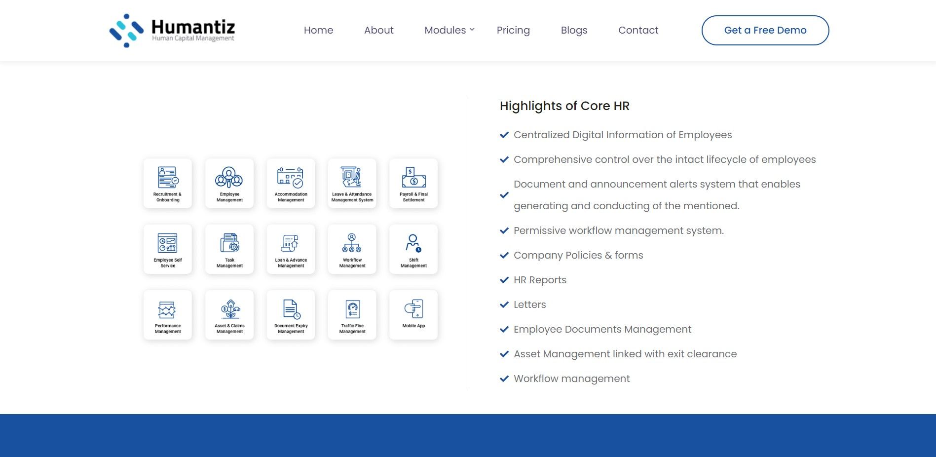 An image on Humantiz a HRMS software in Dubai