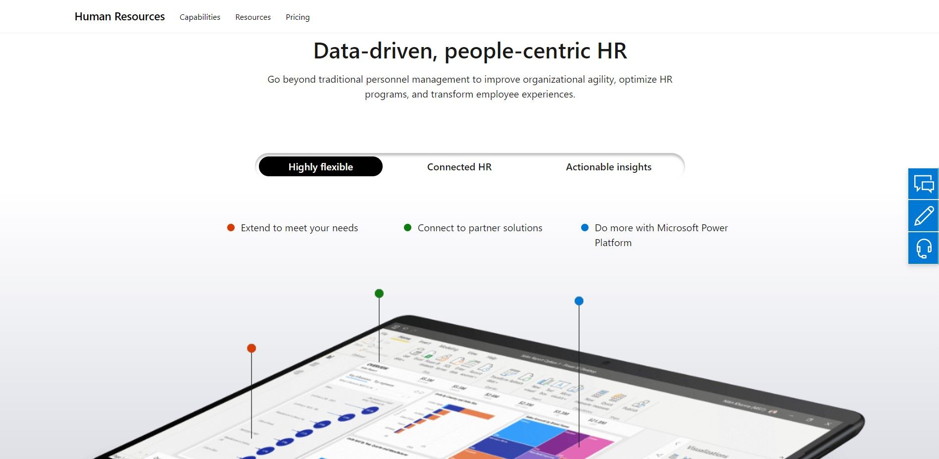 An image of Microsoft Dynamics 365 Human Resources's website and it is one of the best HRMS software in UAE and Dubai