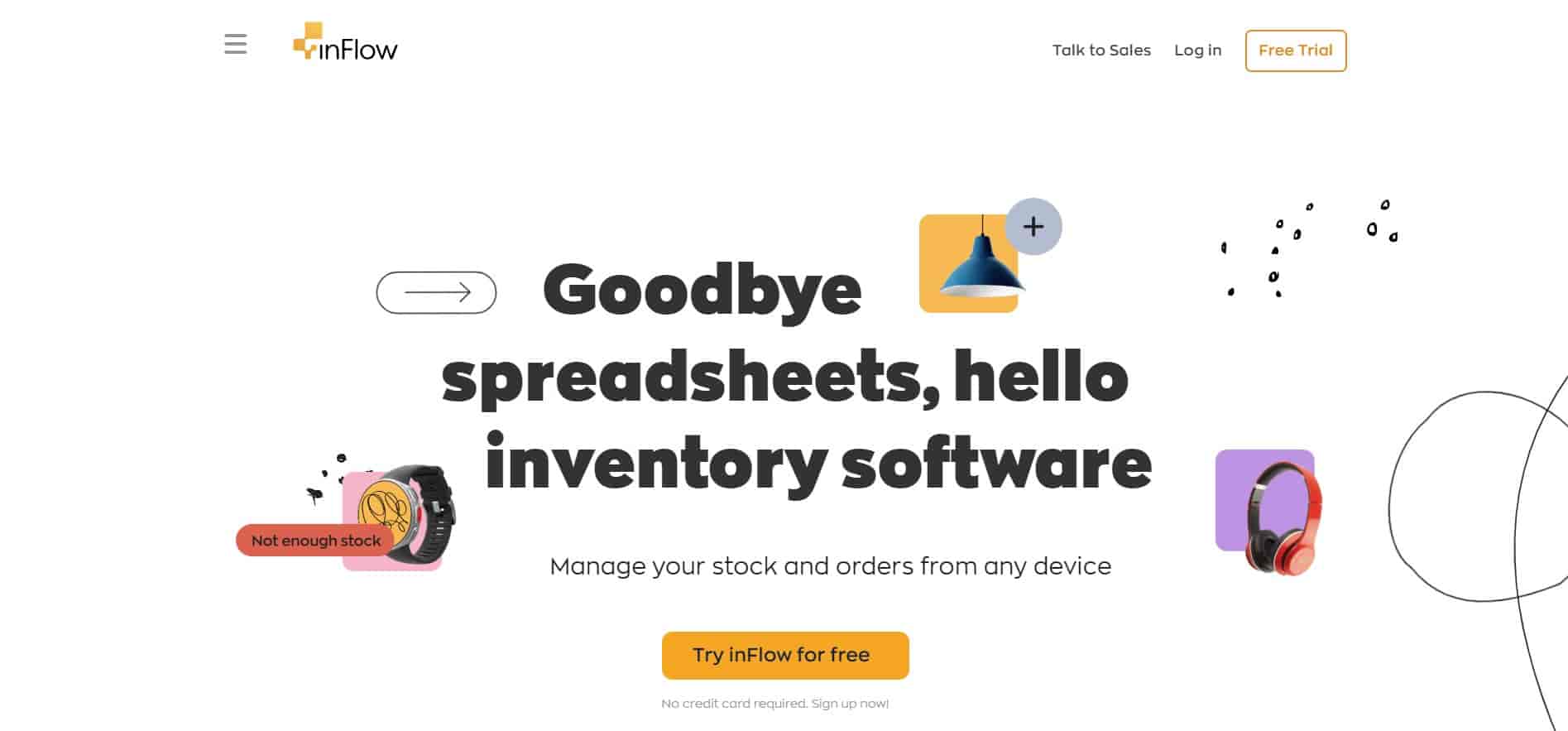 An image of inflow inventory's homepage which is a top field service app for inventory management