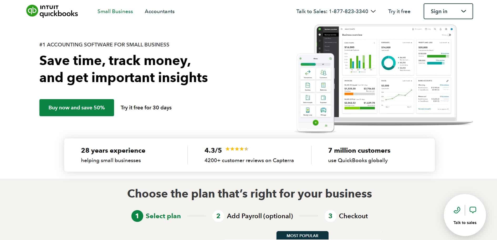 QuickBooks homepage, a very important electrical contractor software used for accounting by contractors