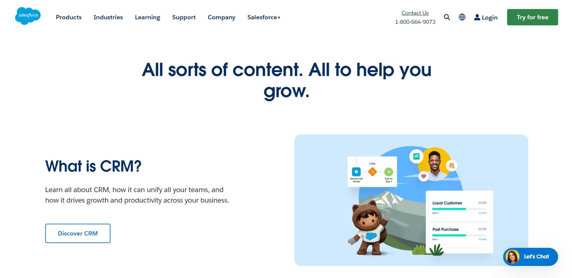 Image of Salesforce CRM homepage