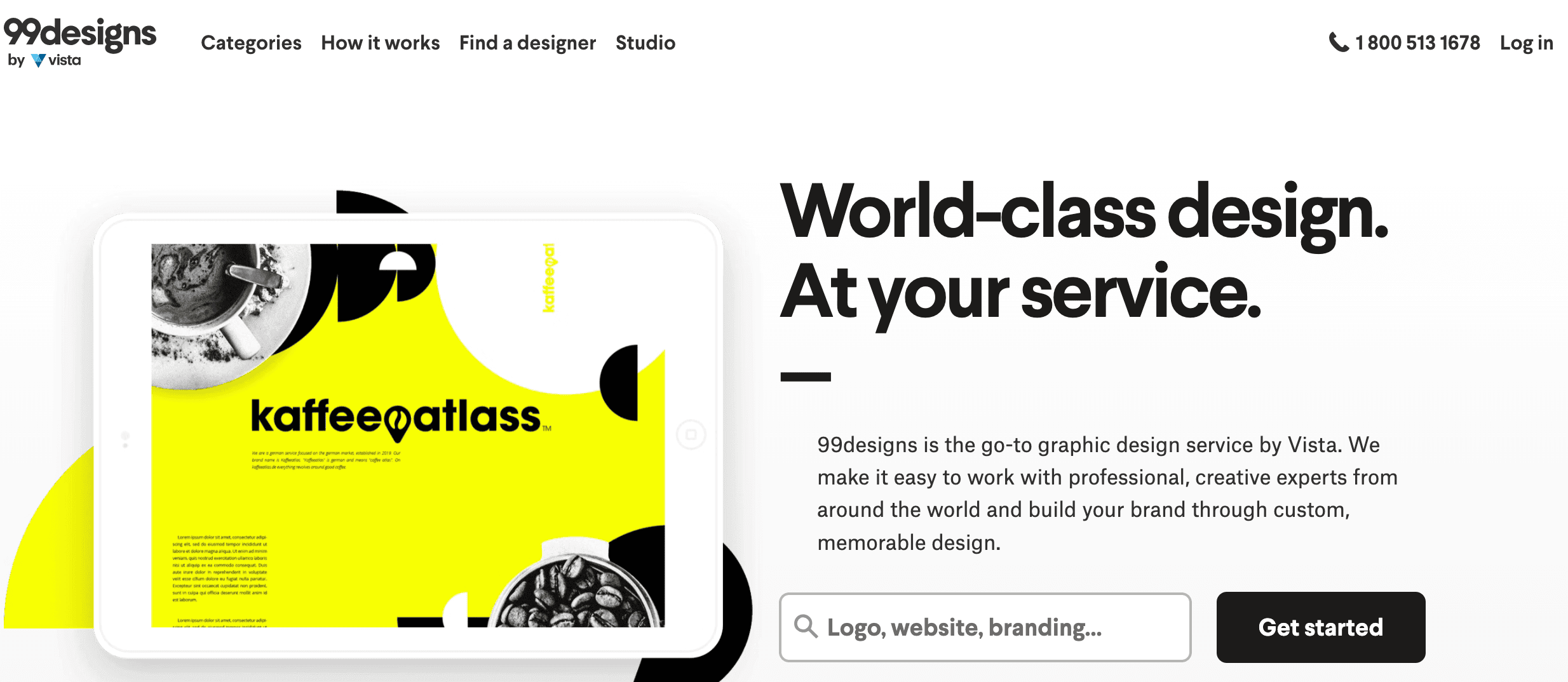 99Designs, one of the best freelance websites for beginners
