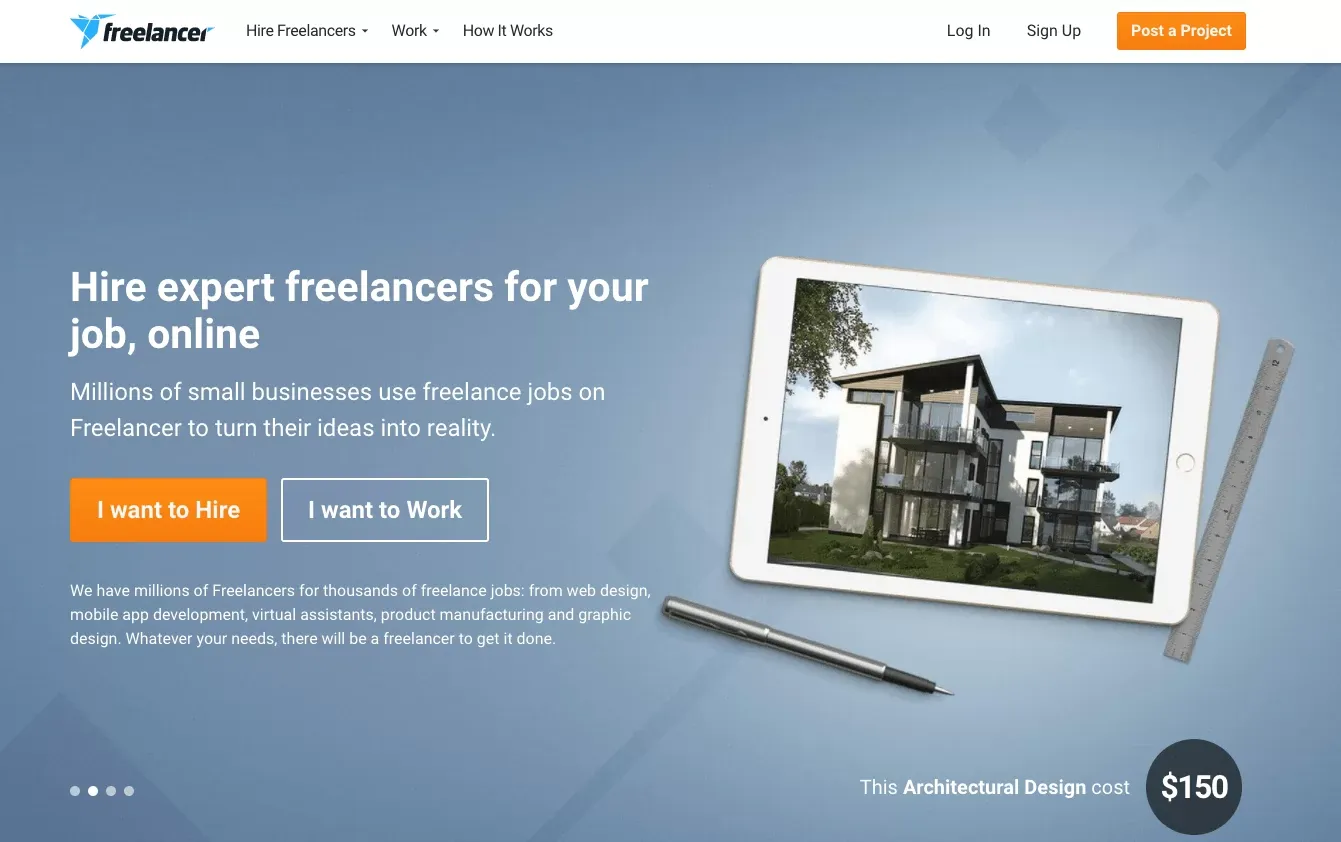 Freelancer.com homepage