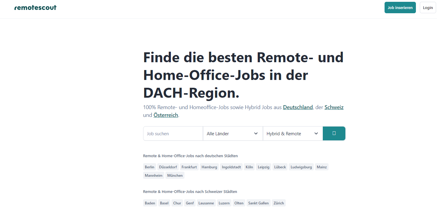 RemoteScout, a decent website to find remote work in DACH region