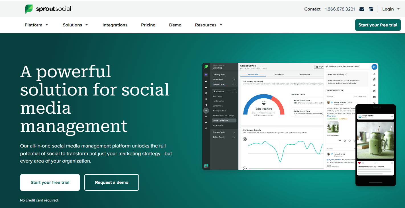 Sprout Social, one of the best virtual assistant software