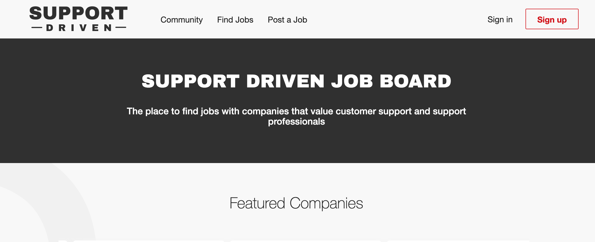 Support Driven, one of the top freelance websites for beginners
