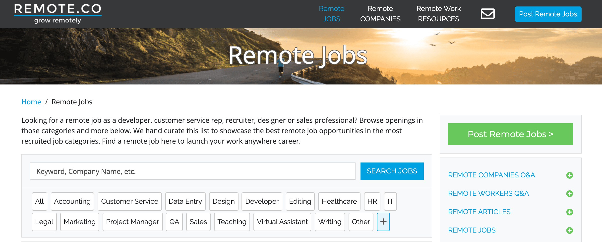 Remote.co, a great website to find remote jobs