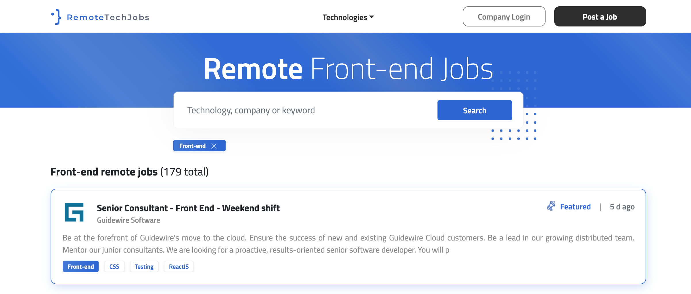 Remote tech job, a great website to find remote jobs