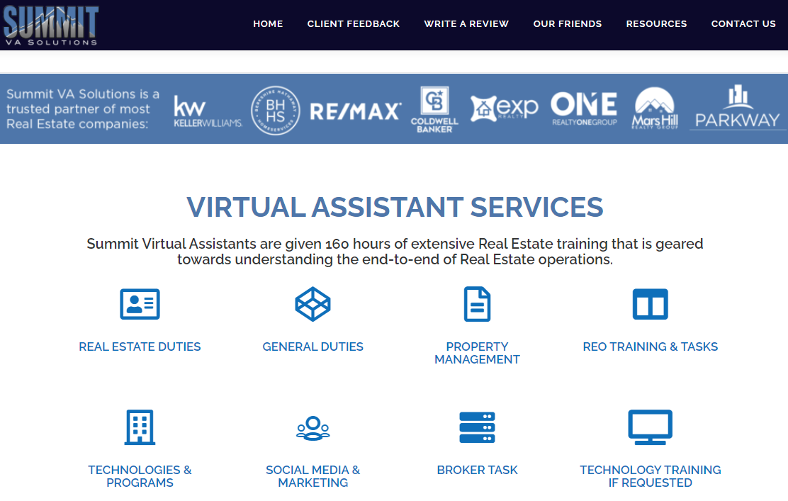 Summit, great for hiring real estate virtual assistants
