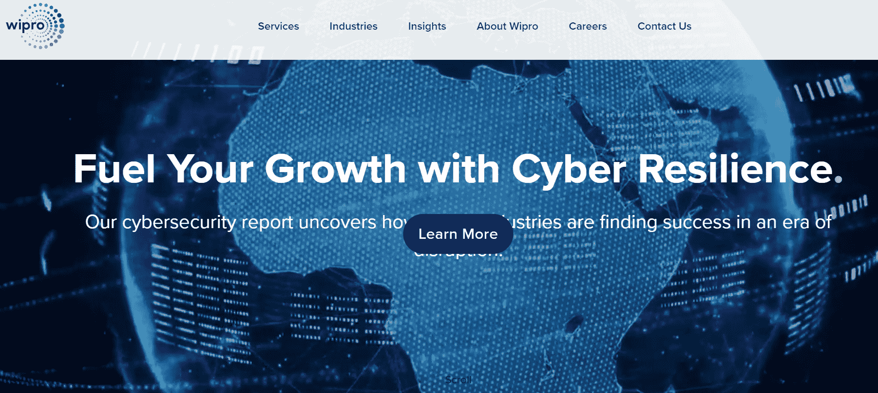 Accenture's website promoting growth through their BPO.