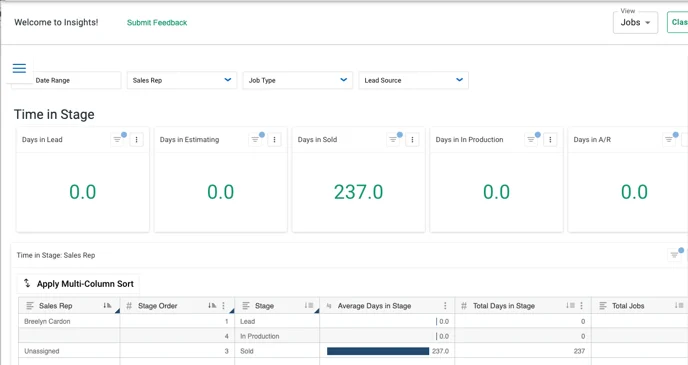 JobNimbus roofing contractor software dashboard.