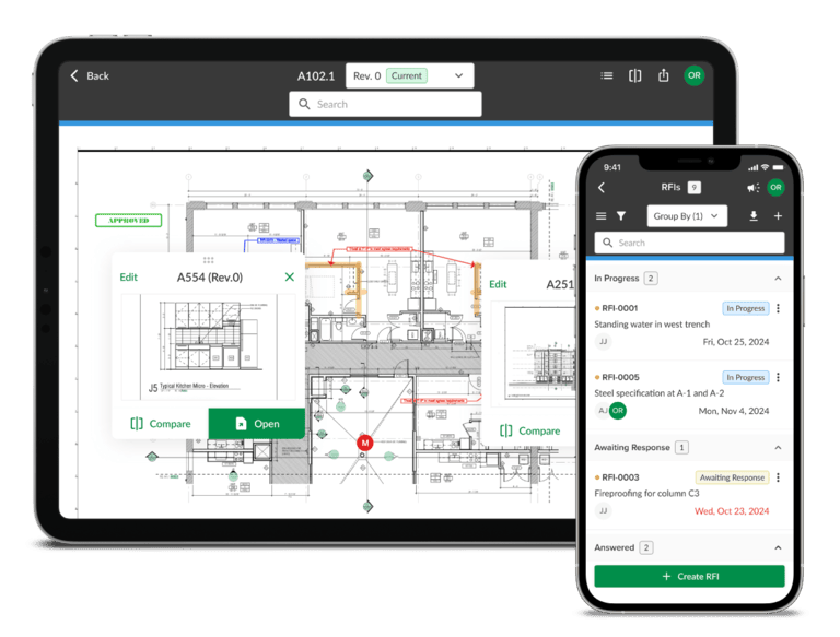 STACK dashboard on desktop and mobile.