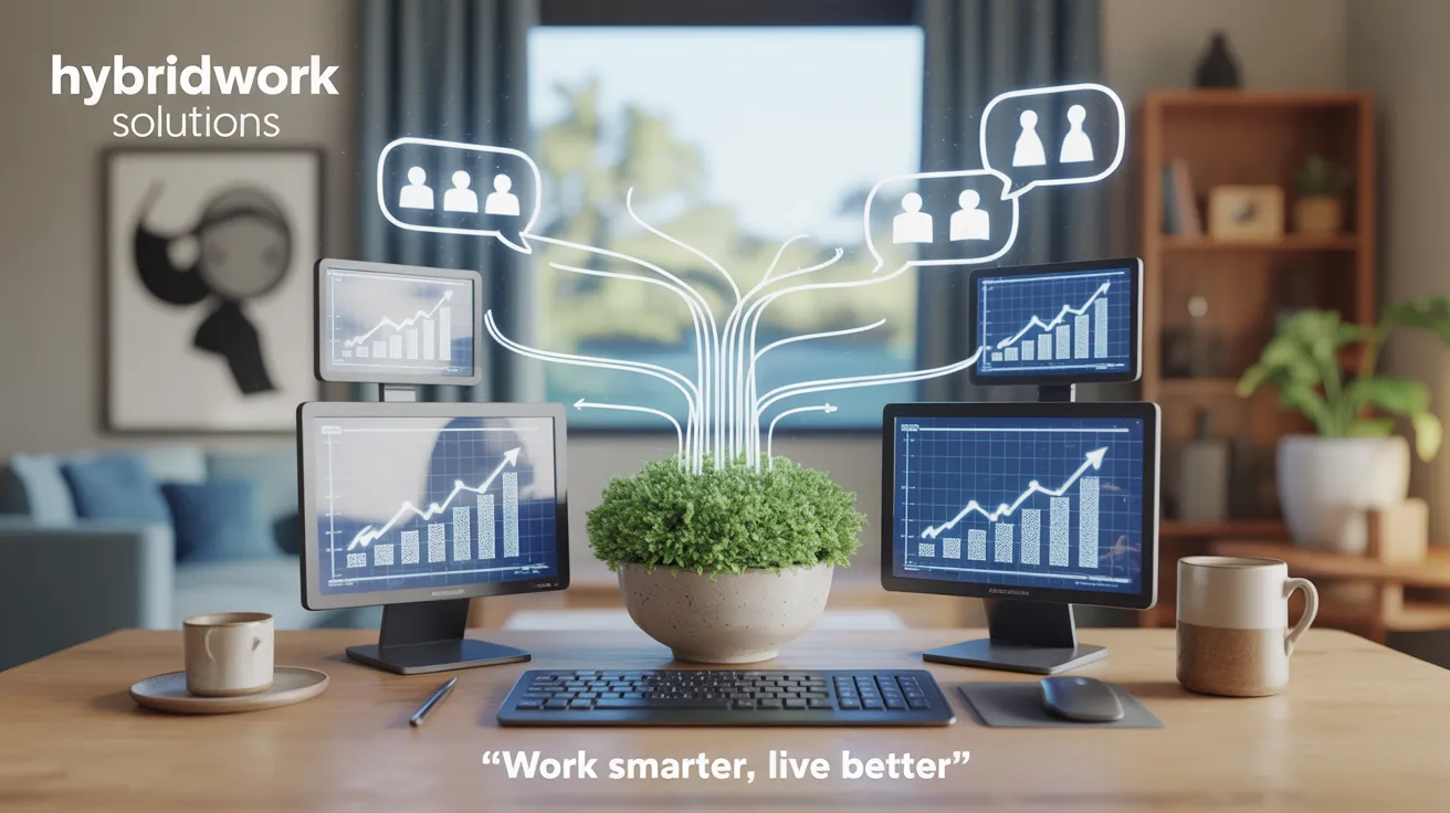 Clean, organized workspace with elements that highlight connectivity, growth, and well-being