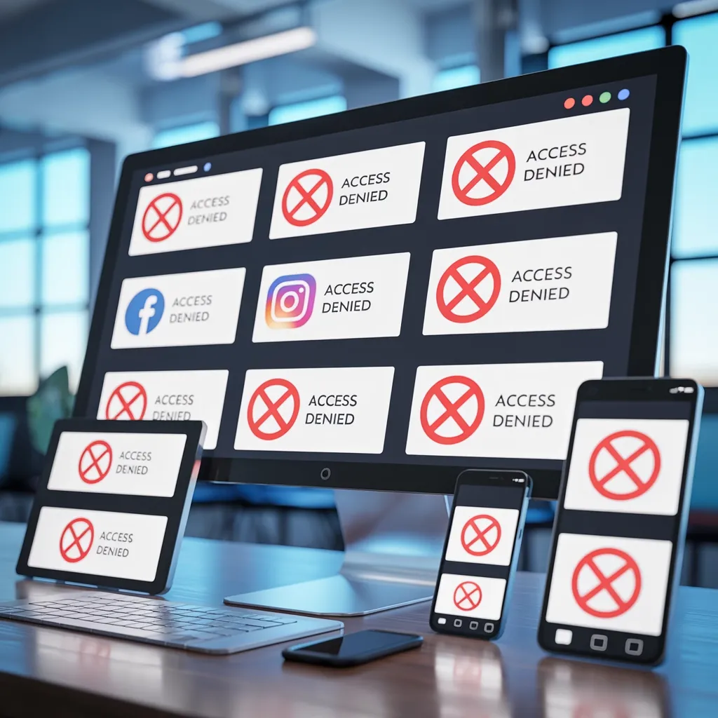 Social media and different websites are restricted and access denied