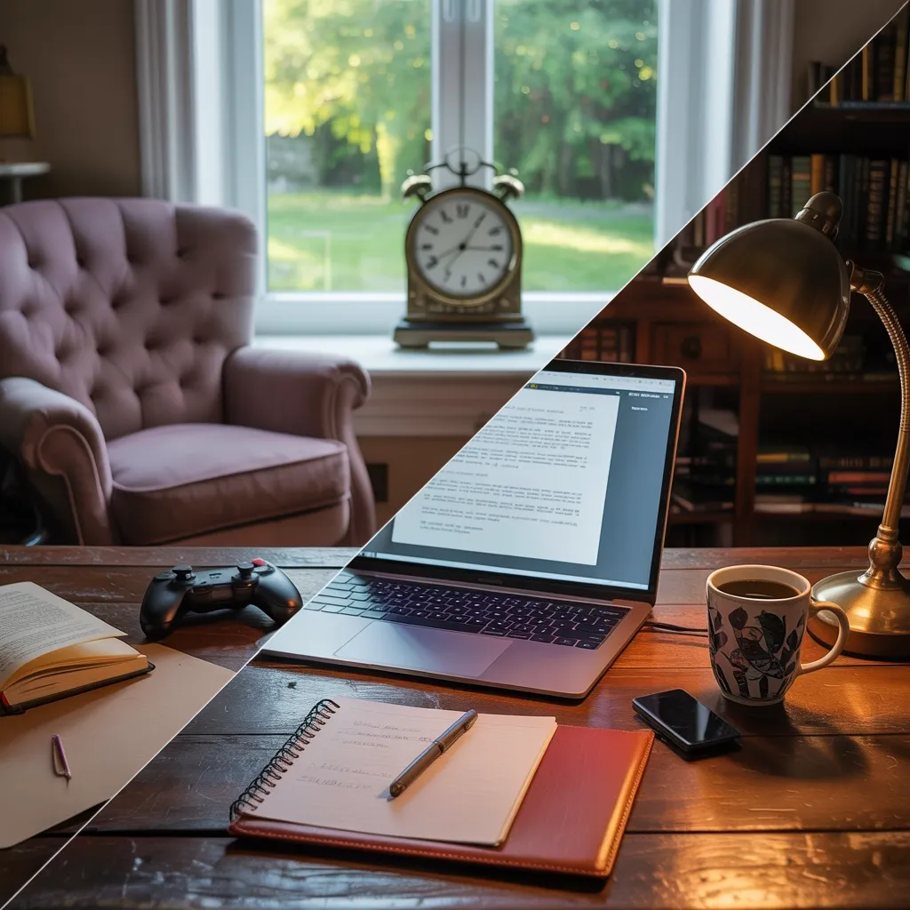 A workspace showing active and passive procrastination.