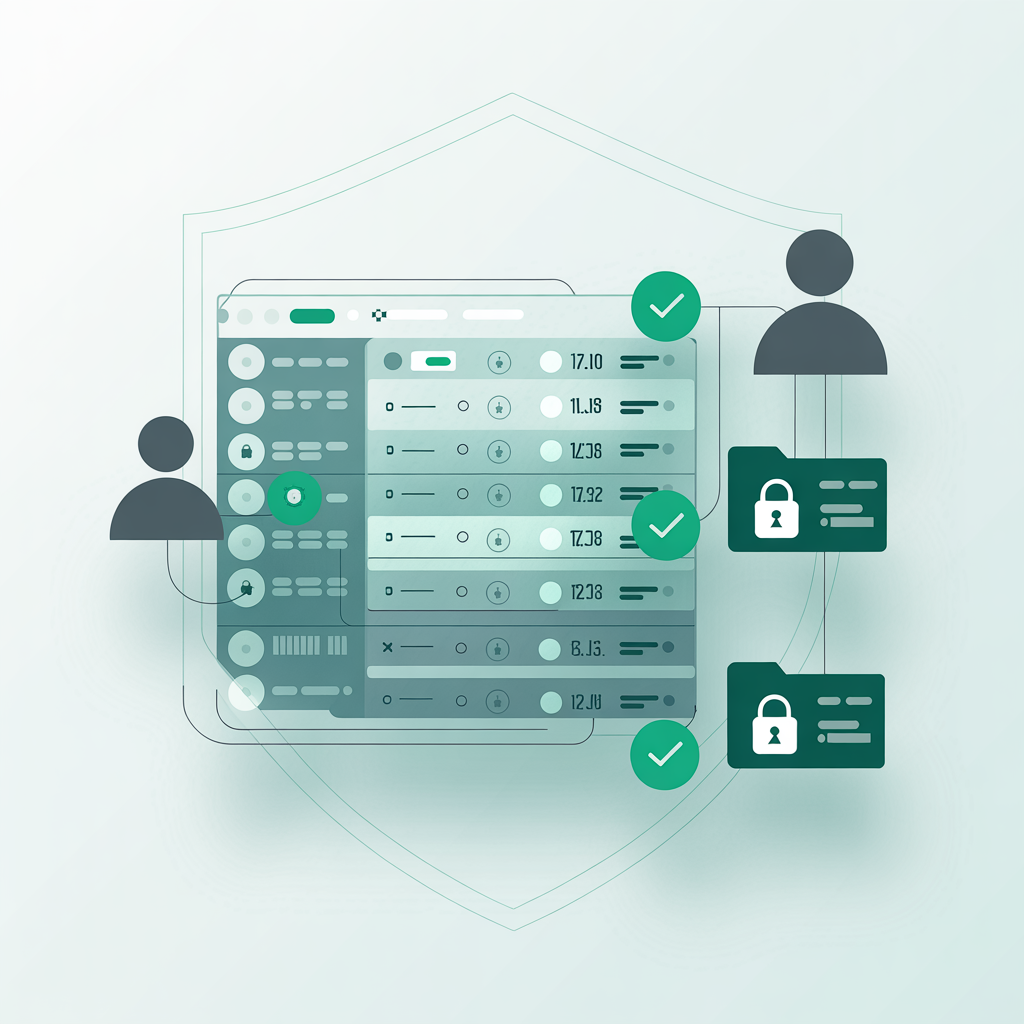 A dashboard showing audit logs with privacy protocols
