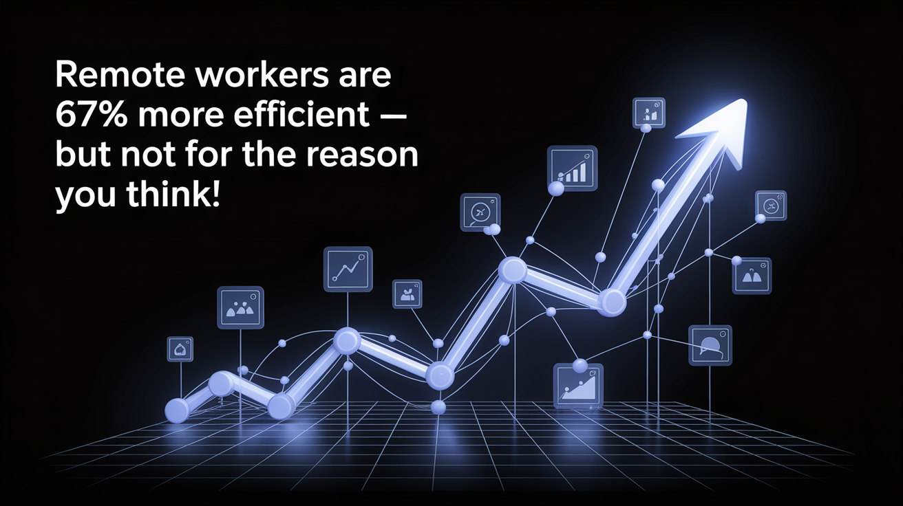 An upward-sloping curve of remote employee efficiency.