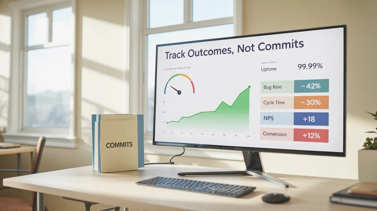 A desktop computer screen showing outcome statistics