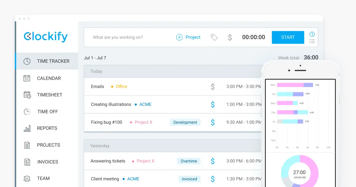 Clockify time-tracker