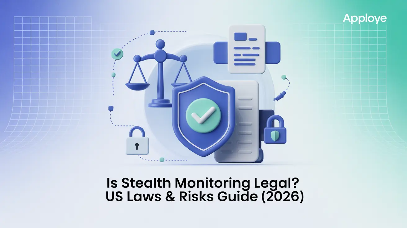 Illustrated portrayal of US Stealth monitoring laws and guides