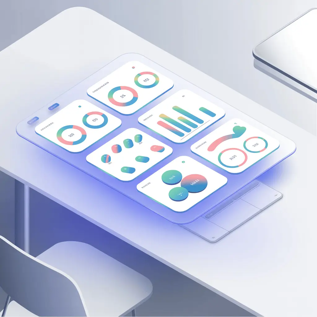A futuristic dashboard with HR analytics for monitoring