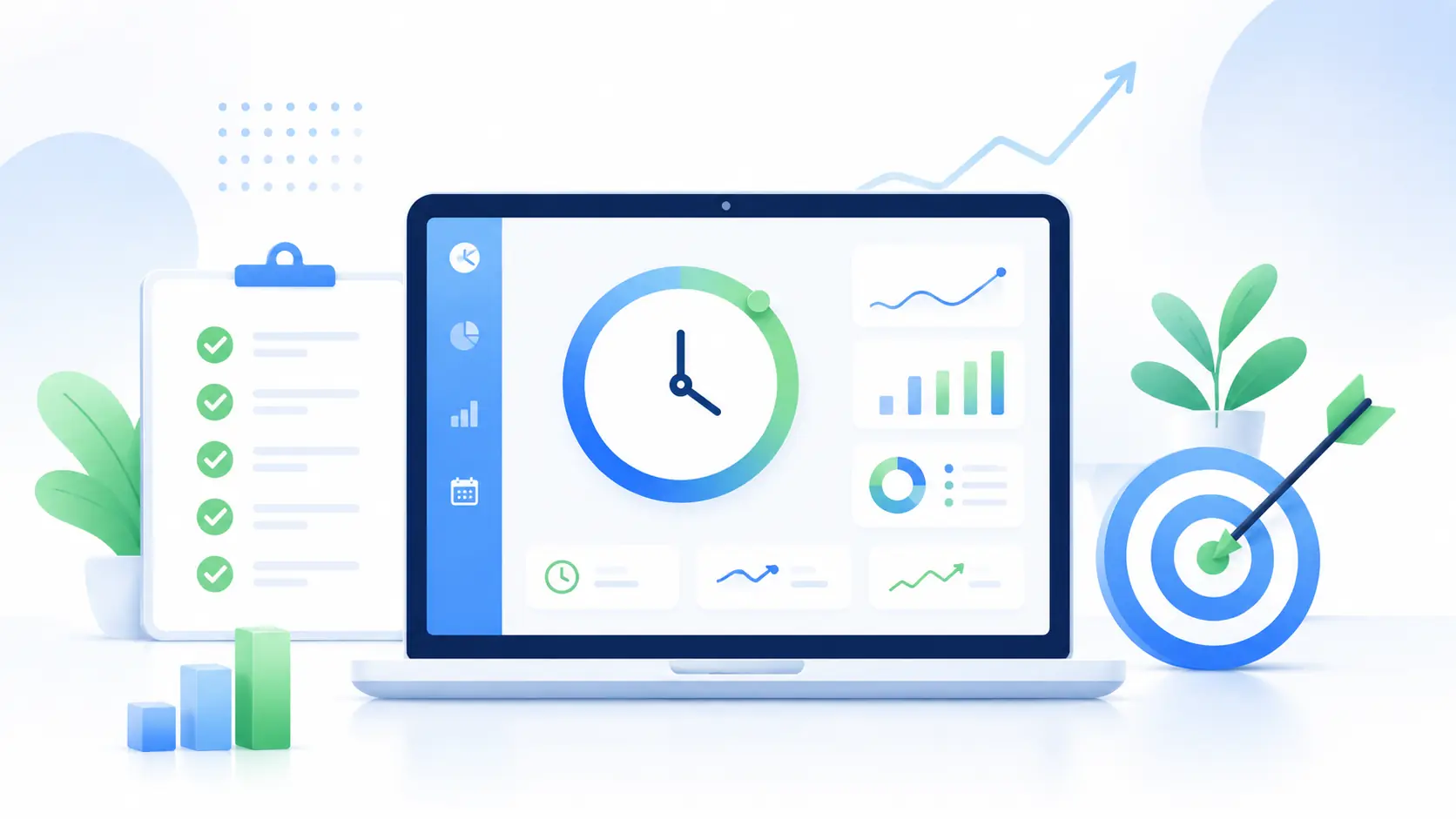 Time tracking dashboard for improving startup team productivity and focus.