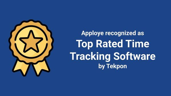 Hero image for this article mentioning "Apploye recognized as top rated time tracking software by Tekpon"