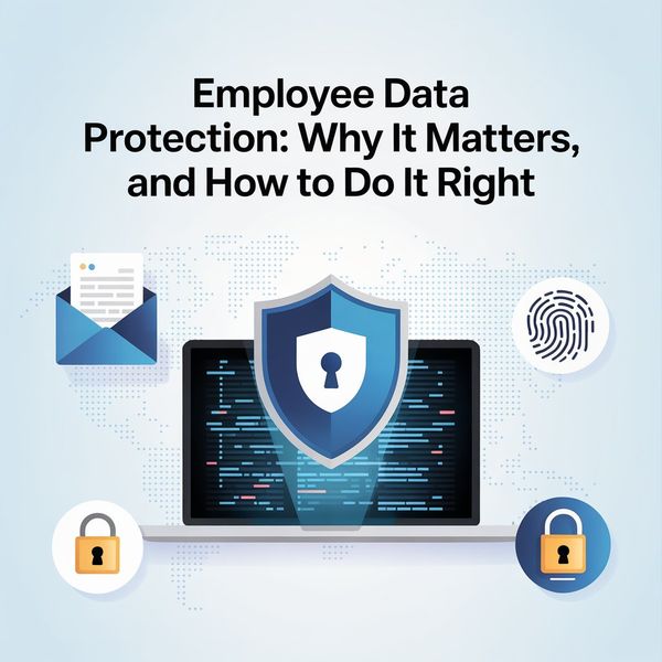  Infographic on employee data protection, its importance, and best practices for effective implementation.