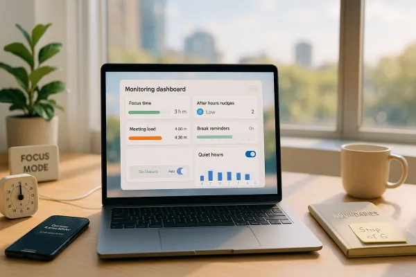 Monitoring tool dashboard helping employees set their own boundaries.