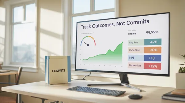 A desktop computer screen showing outcome statistics