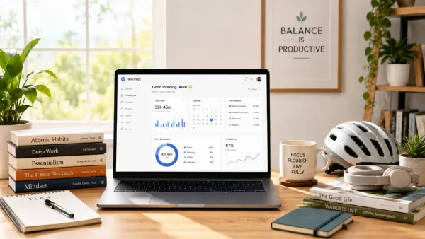 Time tracking dashboard for better work-life balance.